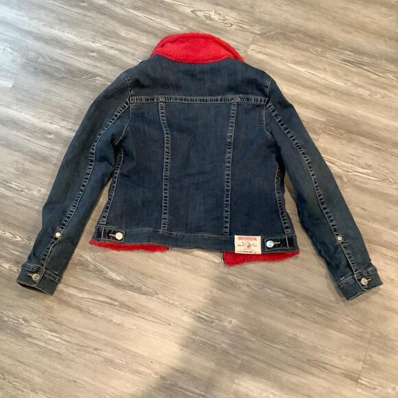 True Religion Women’s Sherpa Trucker Denim Reversible Jacket - L - Picture 4 of 5